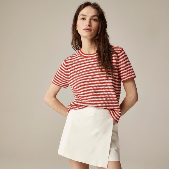 NWT!! J. CREW Wrap Front Skort Bi-Stretch Cotton Blend Ivory Shorts Skirt Size 8 - Picture 1 of 16